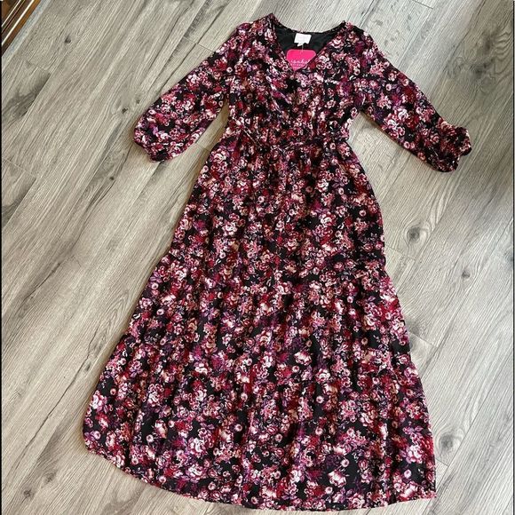 Isabel Maternity by Ingrid & Isabel Dresses & Skirts - Ingrid Isabel Womens Maternity Dress Floral Midi Long Sleeve Ruffle Boho NWT